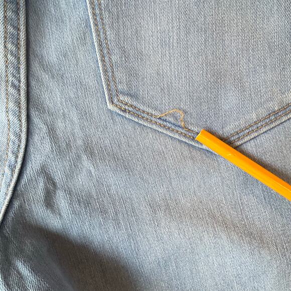 Old Navy Women Waxed Frayed Mid-rise Skinny Jeans size 8 Regular, Light Blue - Picture 12 of 13